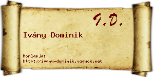Ivány Dominik névjegykártya